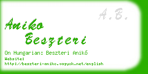 aniko beszteri business card