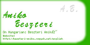 aniko beszteri business card